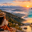 Scenic sunset view of mountains, beaches, and luxury villas, capturing the beauty of travel in October.